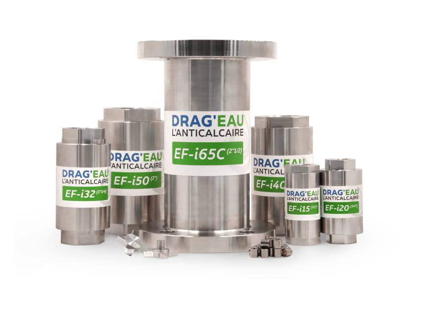 La gamme d'anticalcaires Drag'eau EF-i15 à EF-i65C